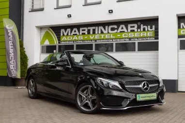 MERCEDES-BENZ C 200 9G-TRONIC PLUS Jet Black +AMG Packet +Mint az Új +80E km +2X-s GARANCIA !!