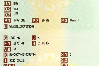 BMW 116i Alpinweiss +Első Tulajdonostól +120E.Km !! +Igényes állapot +2X-s GARANCIA !!