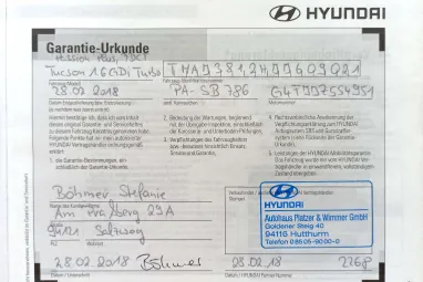 HYUNDAI TUCSON 1.6 T-GDI Executive 4WD DCT Passion 94E km +Maximum Extra +Végig Hyundai-nál Szervizelt + 2X-s GARANCIA !!