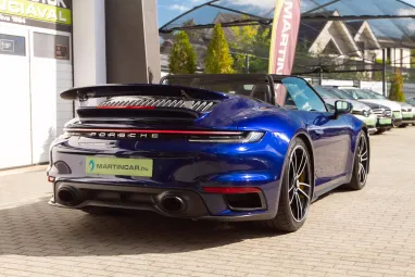 PORSCHE 911 Cabrio Turbo S PDK Gentian Blue Metallic AKRAPOVIC ++ Azonnal elvihető ++