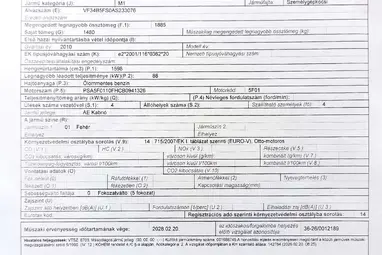 PEUGEOT 308 CC 1.6 VTI Premium Pack ALLURE Sport +Nacré White Gyöngyházfény +Friss Vizsga +3X-s GARANCIA !!