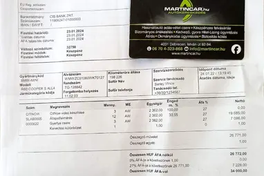MINI MINI COOPER Countryman 1.6 S ALL4 Light White+Végig Vezetett Szervizkönyv+ Mo.-i 1- Tulaj+ 3X-s GARANCIA !!