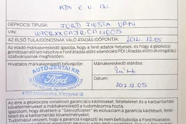 FORD FIESTA Van 1.4 TDCi Ambiente EURO5 Diamond White+ Eredeti Mo.-i+ ÁFÁS!!!+ 3X-S GARANCIA !!