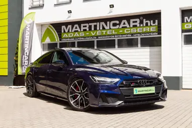 AUDI S7 Sportback 55 TDI quattro Tiptronic ic [5 személy] Navarra Blue Metallic+Alcantara+FULL EXTRA+Mint Az ÚJ!+ Mo.-i 1. Tulaj+ 3X-s GARANCIA!!!