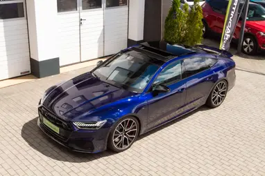 AUDI S7 Sportback 55 TDI quattro Tiptronic ic [5 személy] Navarra Blue Metallic+Alcantara+FULL EXTRA+Mint Az ÚJ!+ Mo.-i 1. Tulaj+ 3X-s GARANCIA!!!