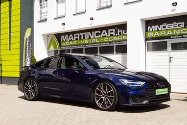 AUDI S7 Sportback 55 TDI quattro Tiptronic ic [5 személy] Navarra Blue Metallic+Alcantara+FULL EXTRA+Mint Az ÚJ!+ Mo.-i 1. Tulaj+ 3X-s GARANCIA!!!