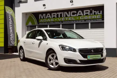 PEUGEOT 508 1.6 BlueHDi Active White Pearl Metallic+Eredeti Mo.-i+ Vezetett Szervíz+ 2 Tulaj+3X-S GARANCIA!!!