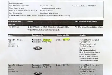 FORD FIESTA Van 1.5 TDCi Trend Frozen White +Full Vezetett Szervízkönyv +Kitűnő állapot !!